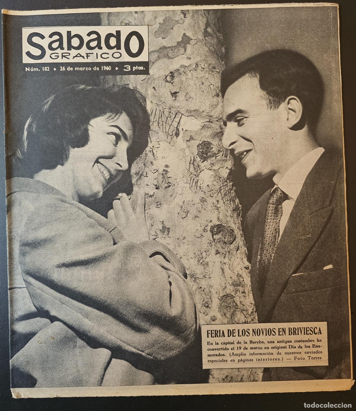 Coleccionismo de Revistas y Peri&oacute;dicos: REVISTA SABADO GRAFICO 1959 - BRIVIESCA LOS MOZOS SE DAN CITA - MODA DEL PADRE PEYRON