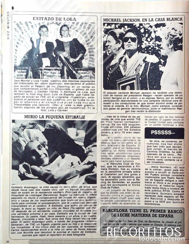 Coleccionismo de Revistas y Peri&oacute;dicos: LOLA FLORES CARMEN MICHAEL JACKSON EN LA CASA BLANCA RONALD REAGAN NANCY
