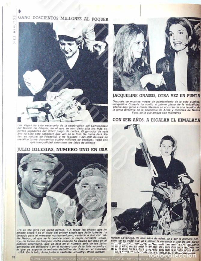 Coleccionismo de Revistas y Peri&oacute;dicos: JULIO IGLESIAS NUMERO UNO EN USA JACQUELINE KENNEDY JACKIE