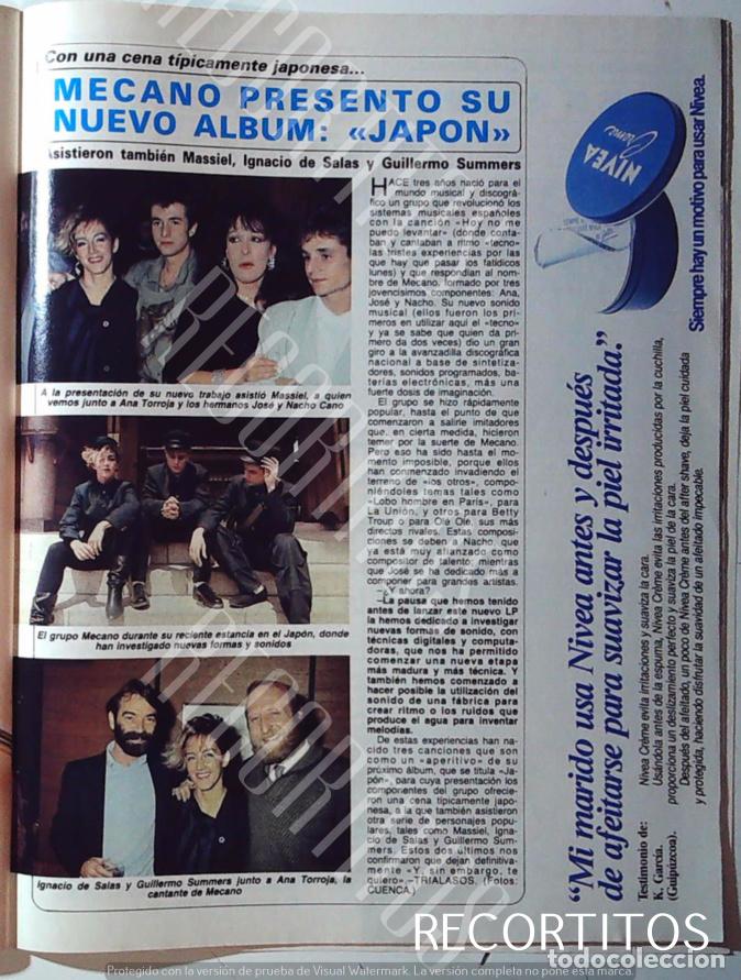 Coleccionismo de Revistas y Peri&oacute;dicos: MECANO PRESENTO SU DISCO JAPON CON MASSIEL