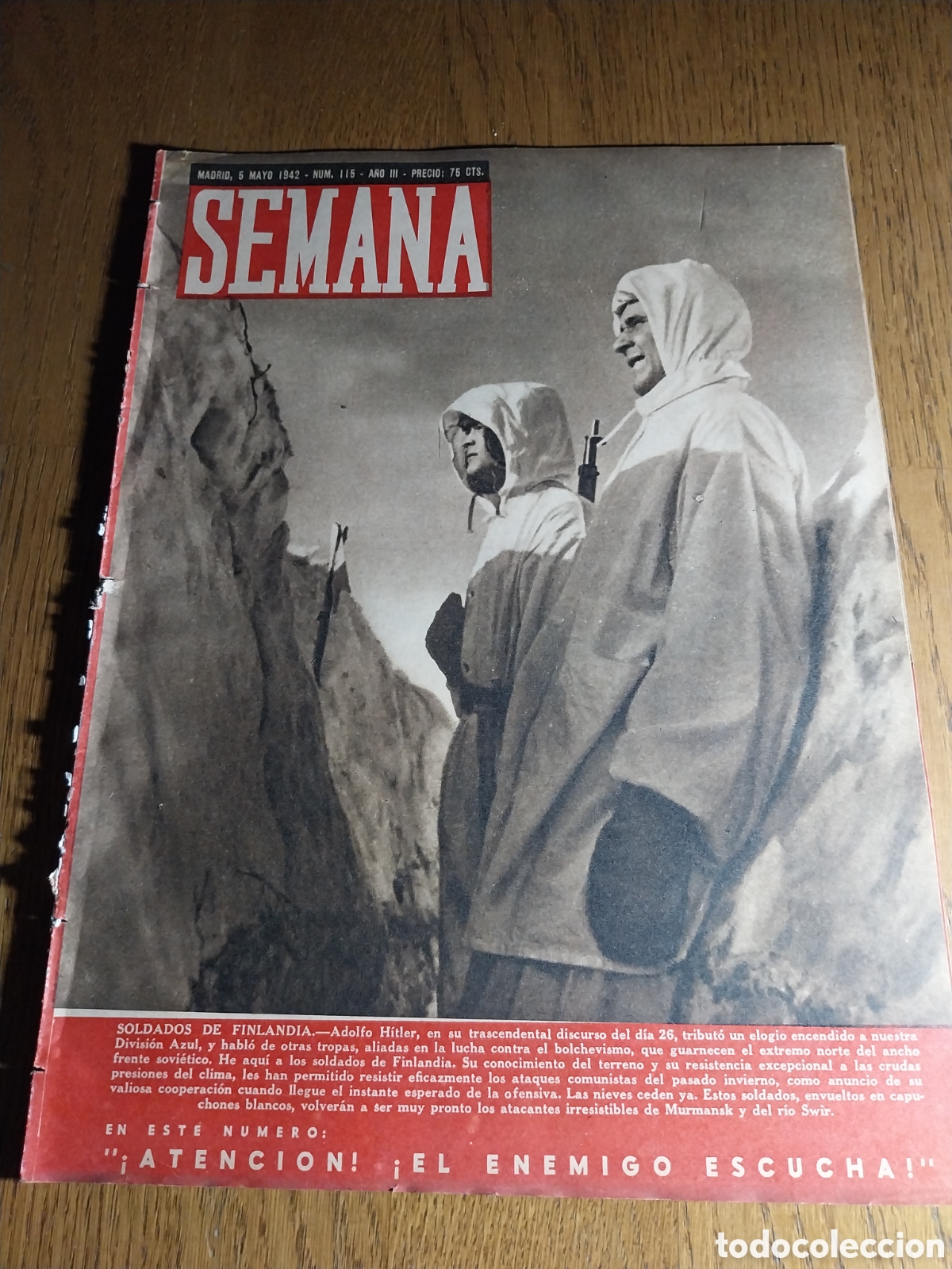 Coleccionismo de Revistas y Peri&oacute;dicos: SEMANA 1942 FILARMONICA DE BERLIN. &iexcl; EL ENEMIGO ESCUCHA!.NUEVA GRAN VIA. SANATORIO QUIRURGICO RUBER