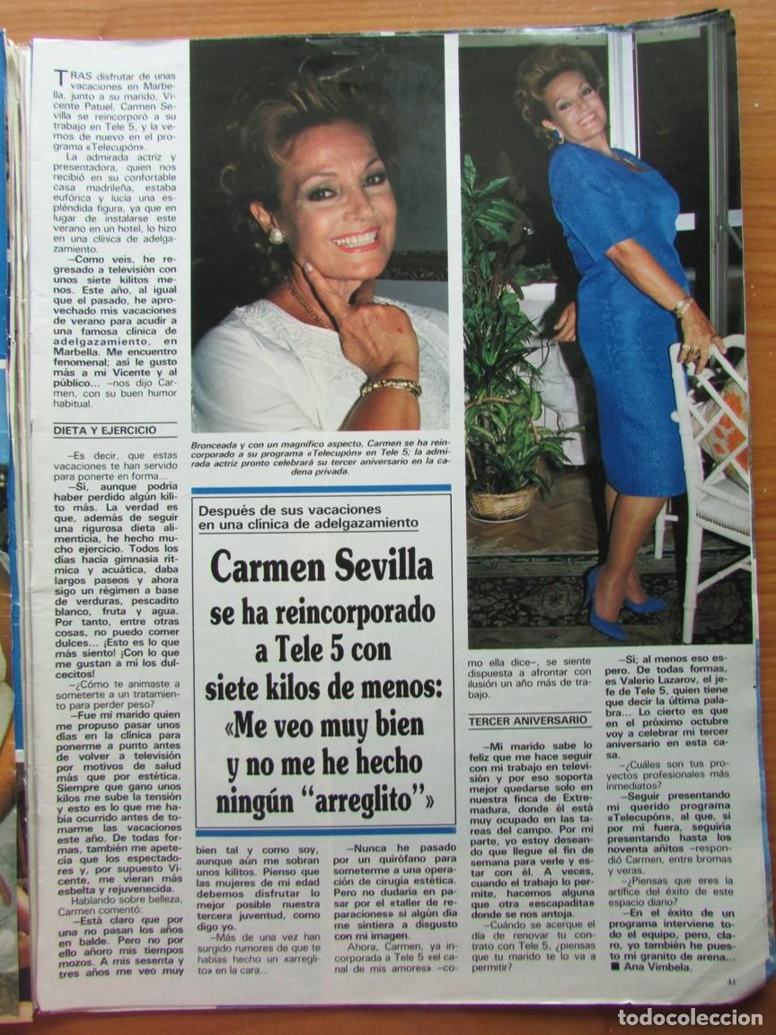 Coleccionismo de Revistas y Peri&oacute;dicos: RECORTE REVISTA SEMANA 2848 1994 CARMEN SEVILLA.