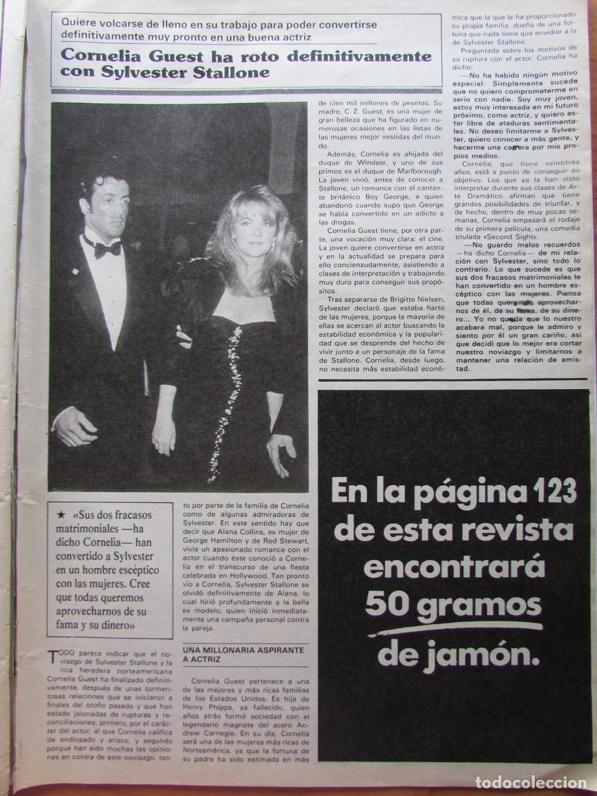 Coleccionismo de Revistas y Peri&oacute;dicos: RECORTE REVISTA SEMANA 2516 1988 CORNELIA GUEST SYLVESTER STALLONE. CAROLINA DE M&Oacute;NACO