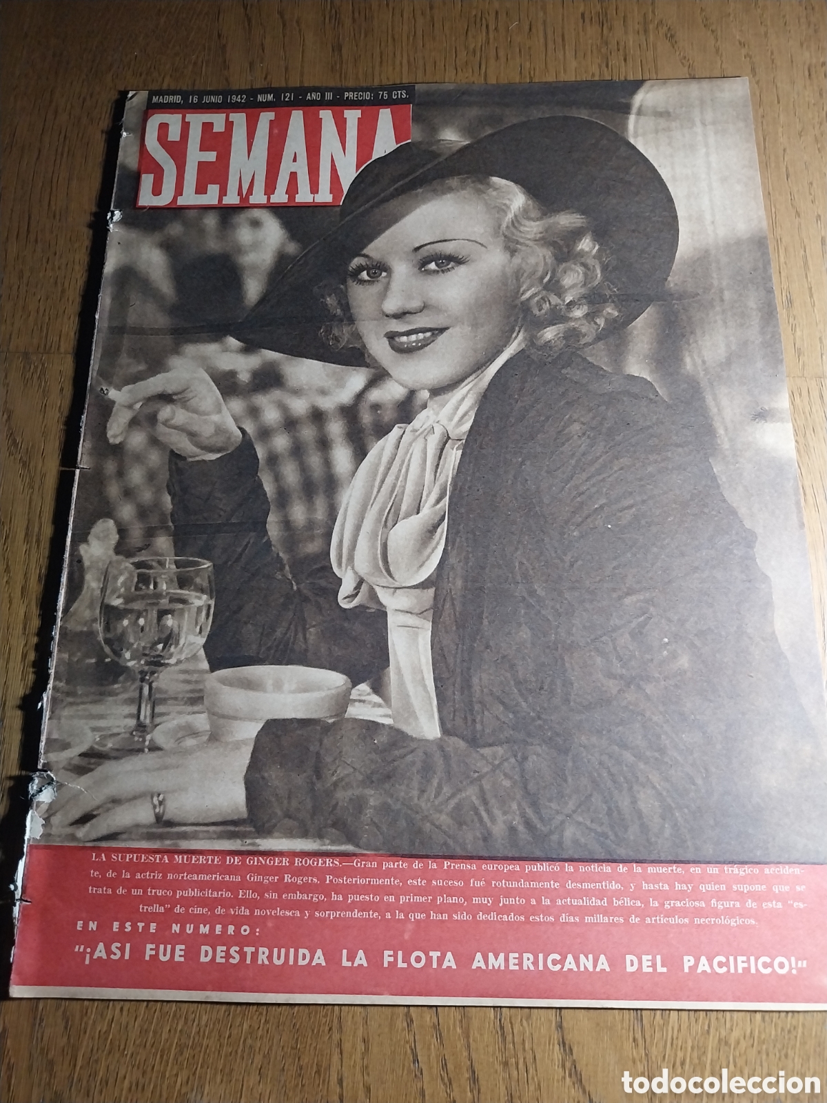 Coleccionismo de Revistas y Peri&oacute;dicos: SEMANA 1942 FLOTA NORTEAM&Eacute;RICANA DESTRUIDA EN EL PAC&Iacute;FICO.FUNDACI&Oacute;N DE BUENOS AIRES.ROMA ENMASCARADA