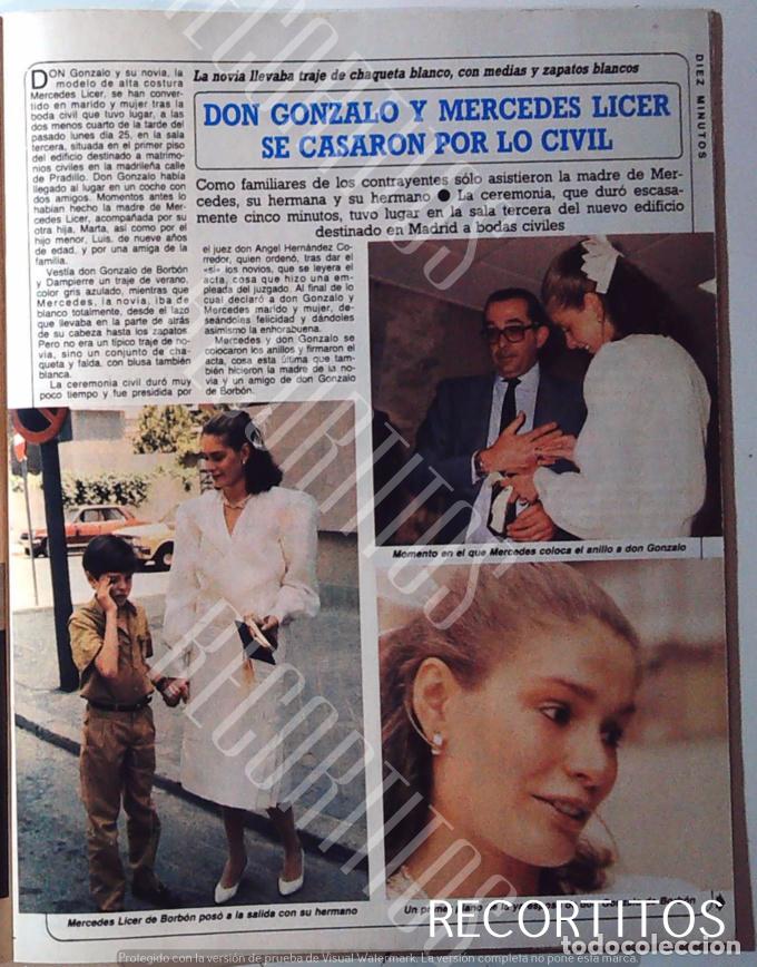 Coleccionismo de revistas y peri&oacute;dicos: don gonzalo de borbon MERCEDES LICER BODA CIVIL
