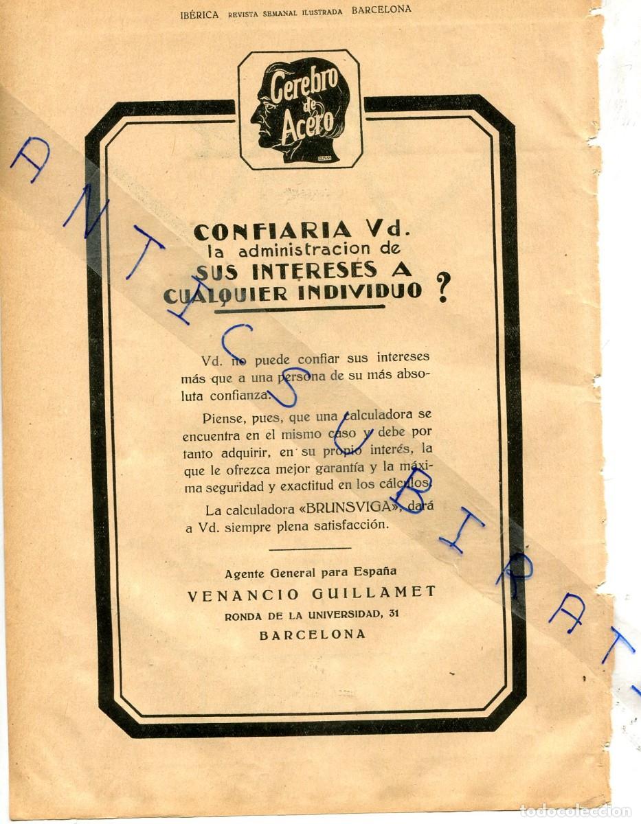 Coleccionismo de Revistas y Peri&oacute;dicos: RECORTE DE PRENSA A&Ntilde;O 1926 PUBLICIDAD CALCULADORA BRUNSVIGA VENANCIO GUILLAMET BARCELONA