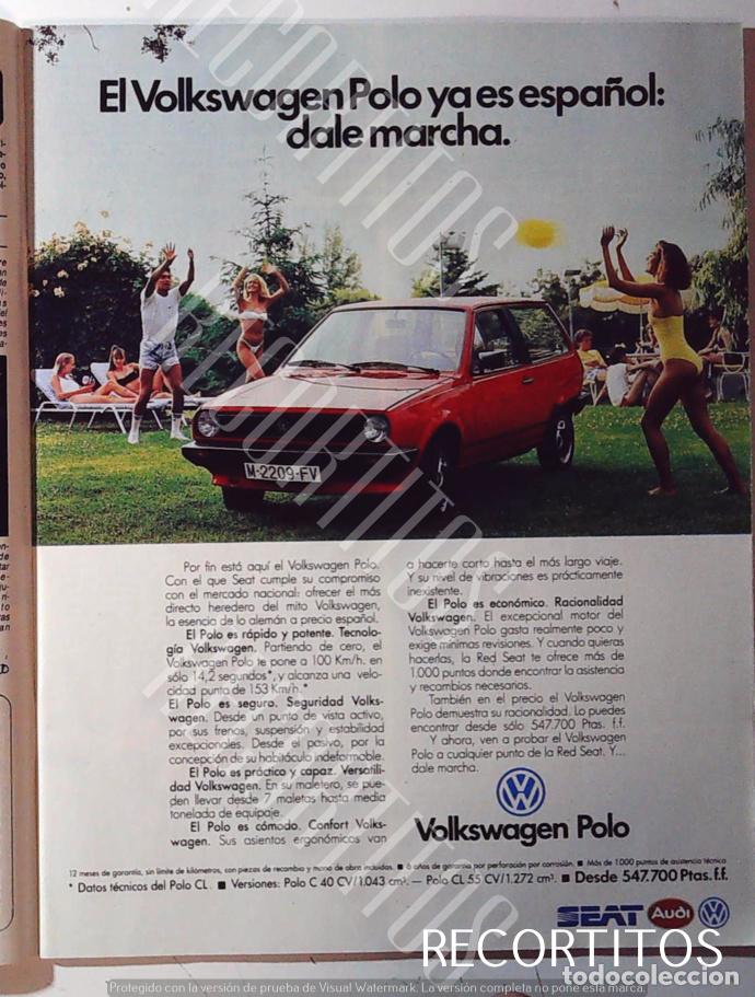 Coleccionismo de Revistas y Peri&oacute;dicos: VOLKSWAGEN POLO ANUNCIO PUBLICIDAD