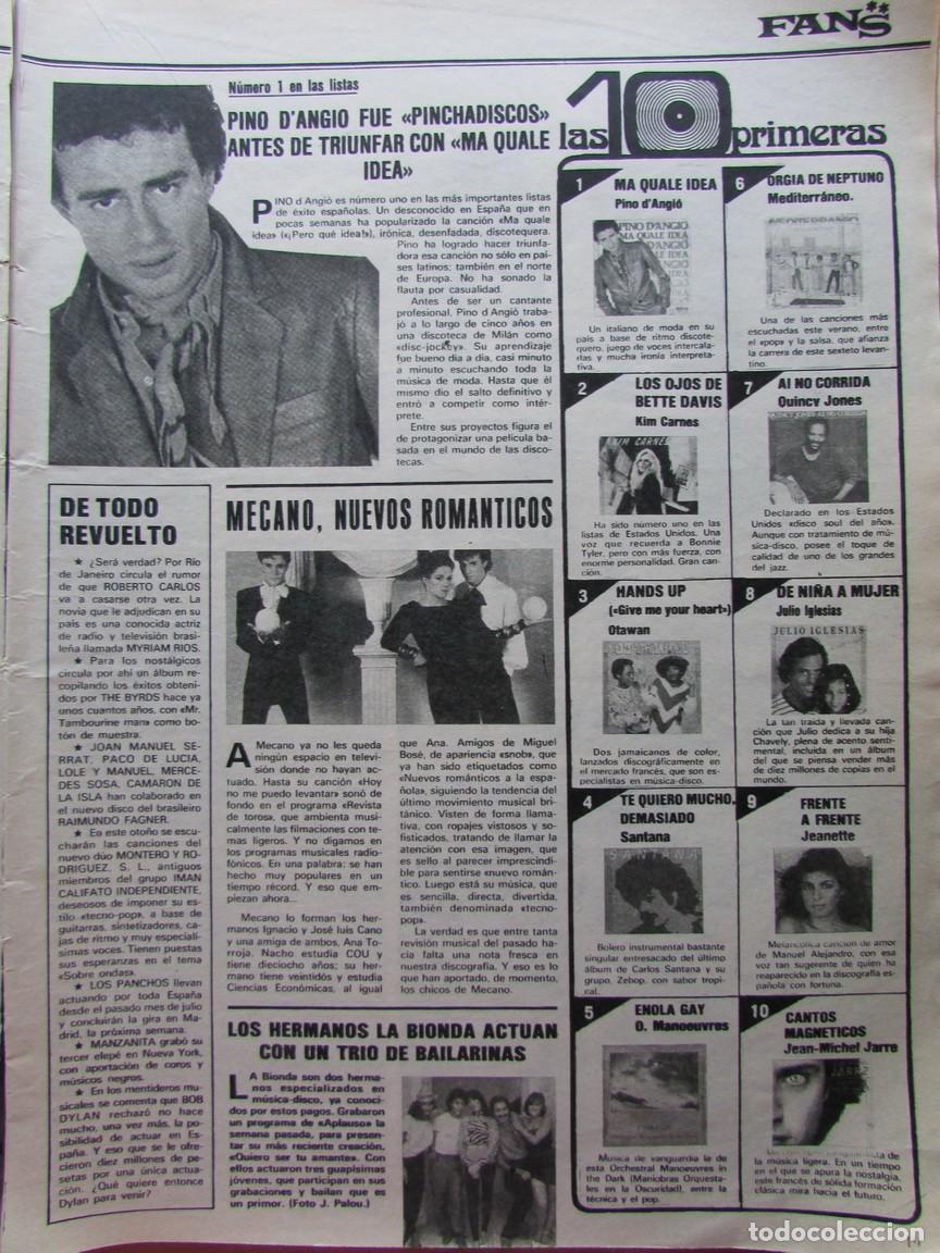 Coleccionismo de Revistas y Peri&oacute;dicos: RECORTE REVISTA SEMANA 2171 1981 PINO D'ANGIO. MECANO.