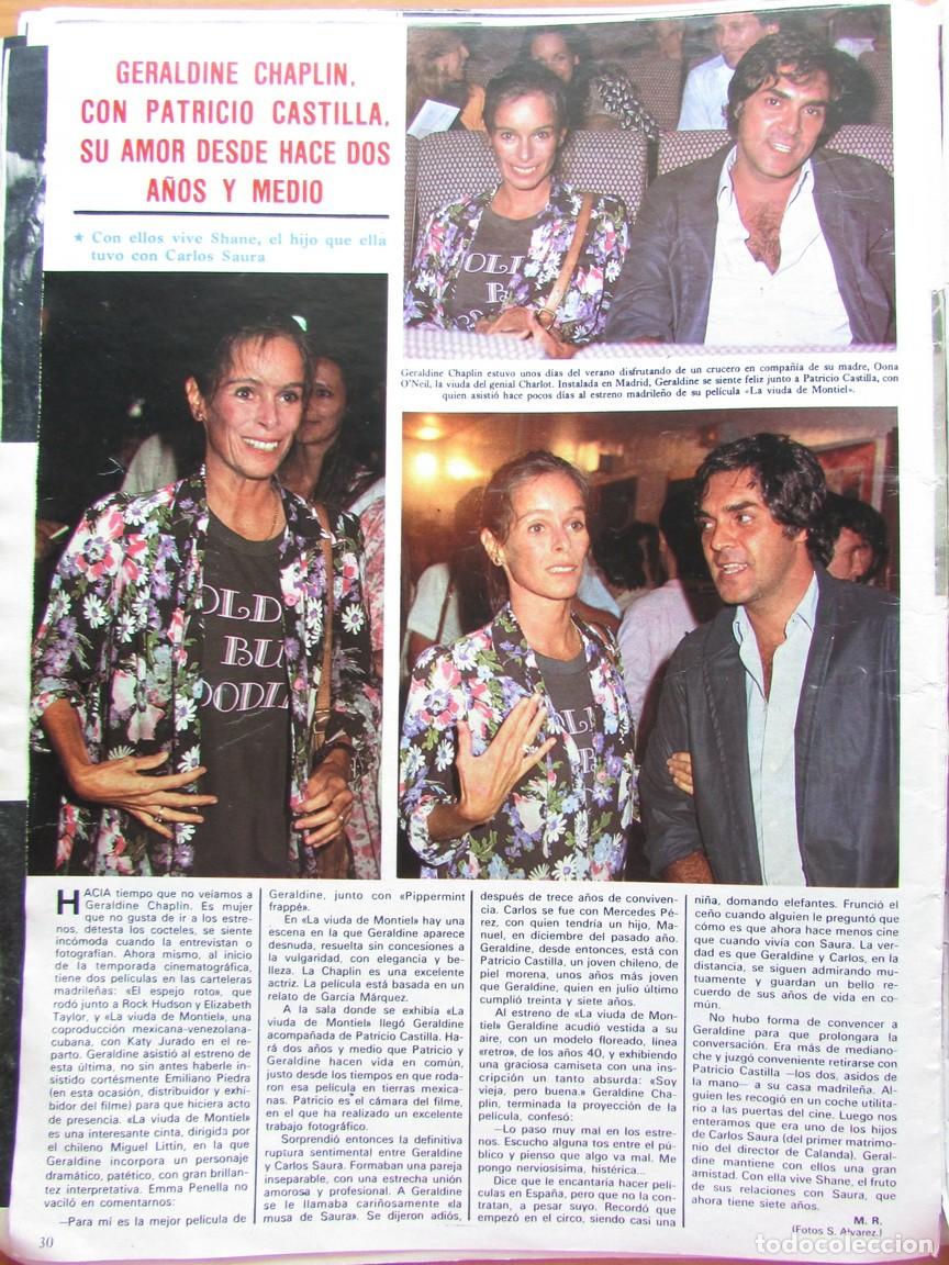Coleccionismo de Revistas y Peri&oacute;dicos: RECORTE REVISTA SEMANA 2171 1981 GERALDINE CHAPLIN Y PATRICIO CASTILLA