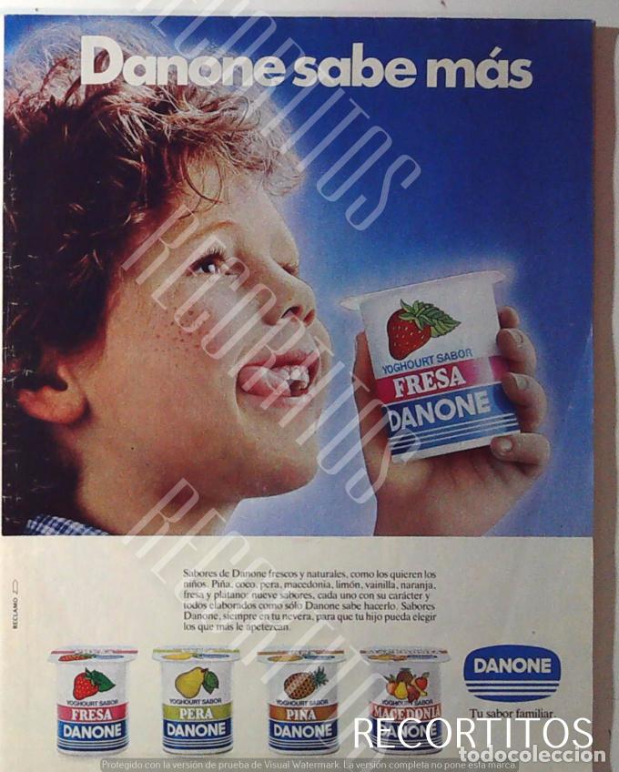 Coleccionismo de Revistas y Peri&oacute;dicos: DANONE ANUNCIO PUBLICIDAD YOGUR 1984 SABORES