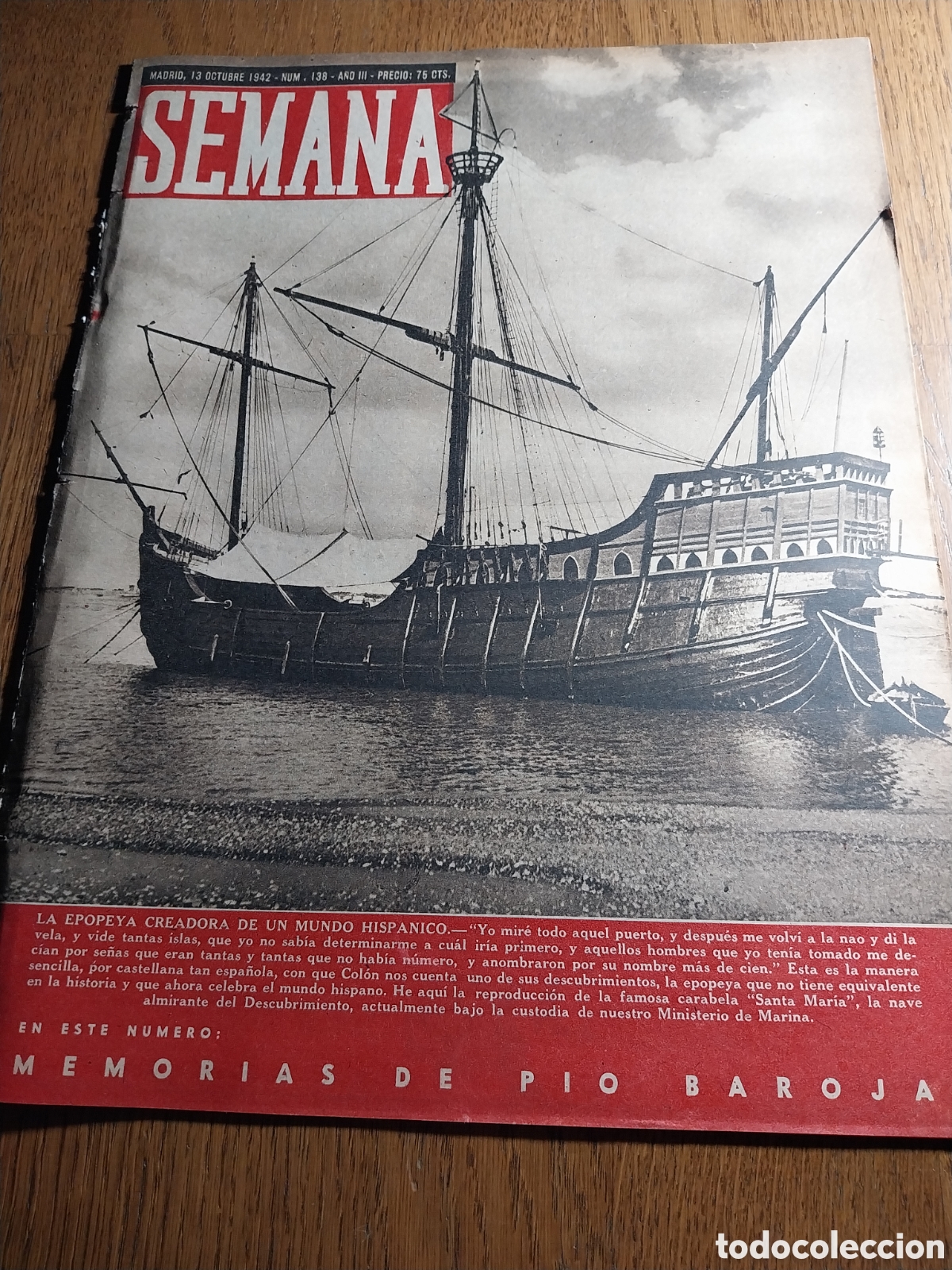 Coleccionismo de Revistas y Peri&oacute;dicos: SEMANA 1942 CARABELA SANTA MARIA. VICTORIAS JAPONESAS. EL FUHRER SALUDA AL HEROICO MARISCAL ROMMEL
