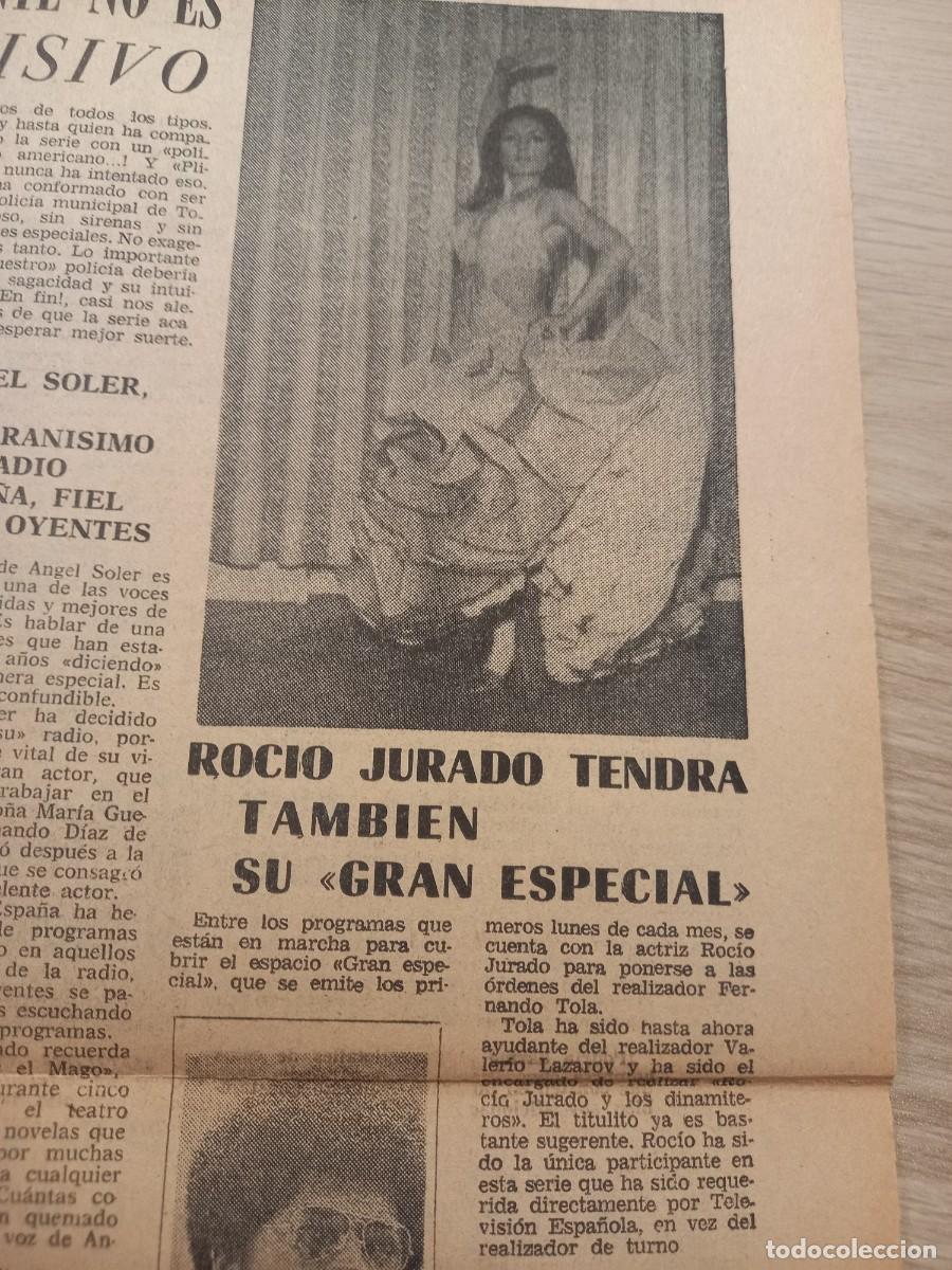 Coleccionismo de Revistas y Peri&oacute;dicos: ROCIO JURADO TENDR&Aacute; SU GRAN ESPECIAL EN TV. RECORTE SEMANARIO 7 FECHAS, 1972