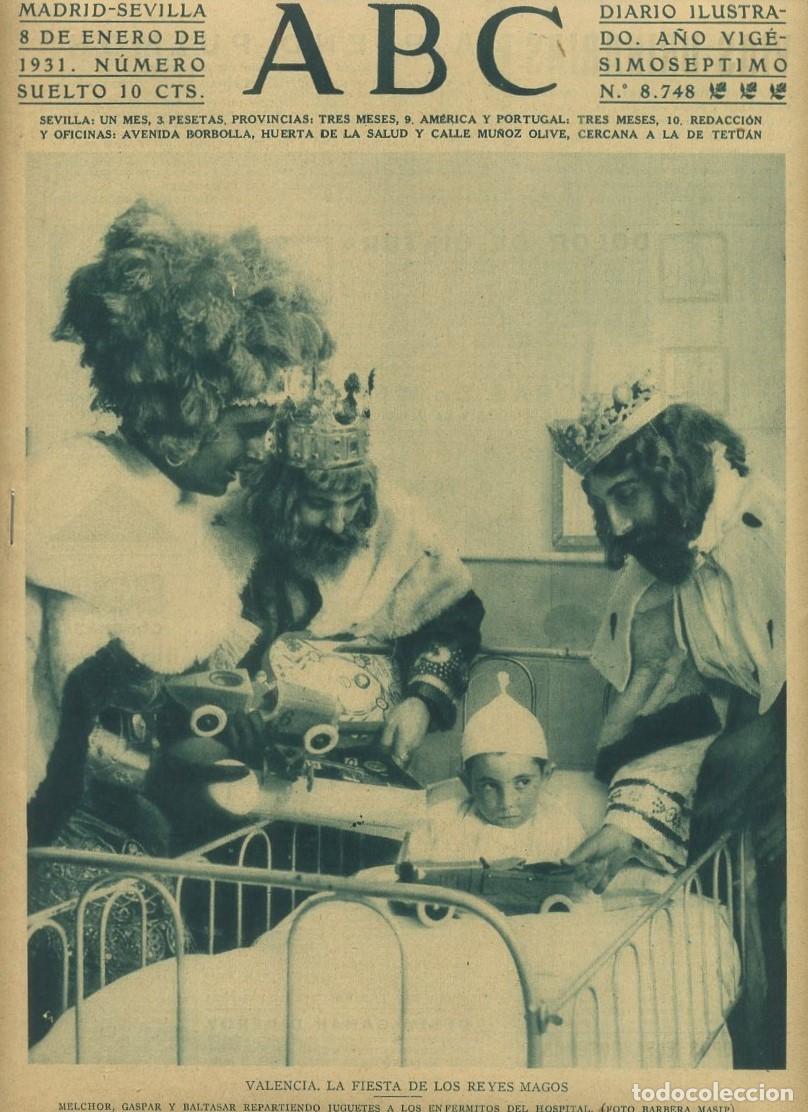 Coleccionismo de Revistas y Peri&oacute;dicos: PERIODICO ABC MADRID-SEVILLA 8 DE ENERO DE 1931 N&ordm;8748. VALENCIA. LOS REYES MAGOS. A-ABC-0050 ,2