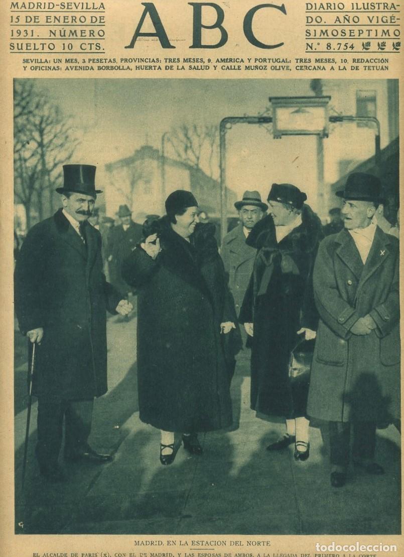 Coleccionismo de Revistas y Peri&oacute;dicos: PERIODICO ABC MADRID-SEVILLA 15 DE ENERO DE 1931 MADRID. ESTACION DEL NORTE. A-ABC-0053 ,2
