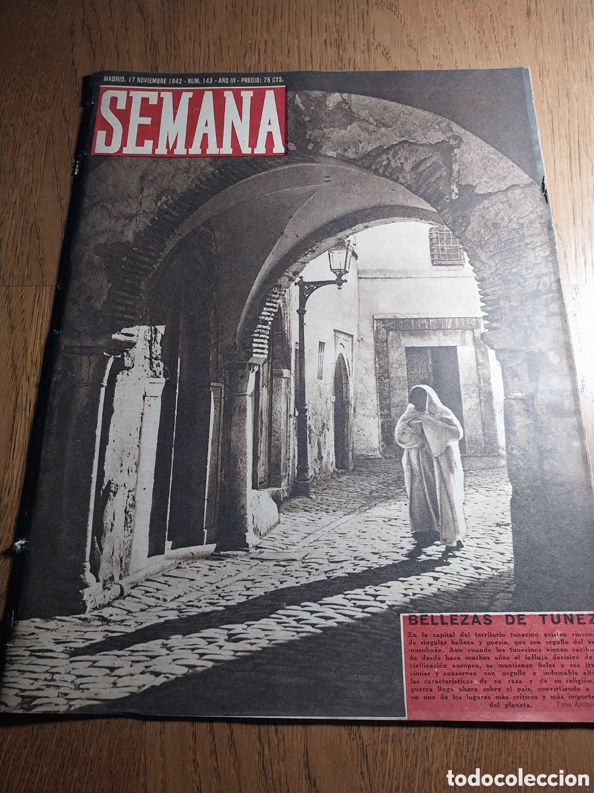 Coleccionismo de Revistas y Peri&oacute;dicos: SEMANA 1942 BELLEZAS TUNEZ. EL CINE SOVIETICO. LA AGONIA DE JOSEFINA BAKER