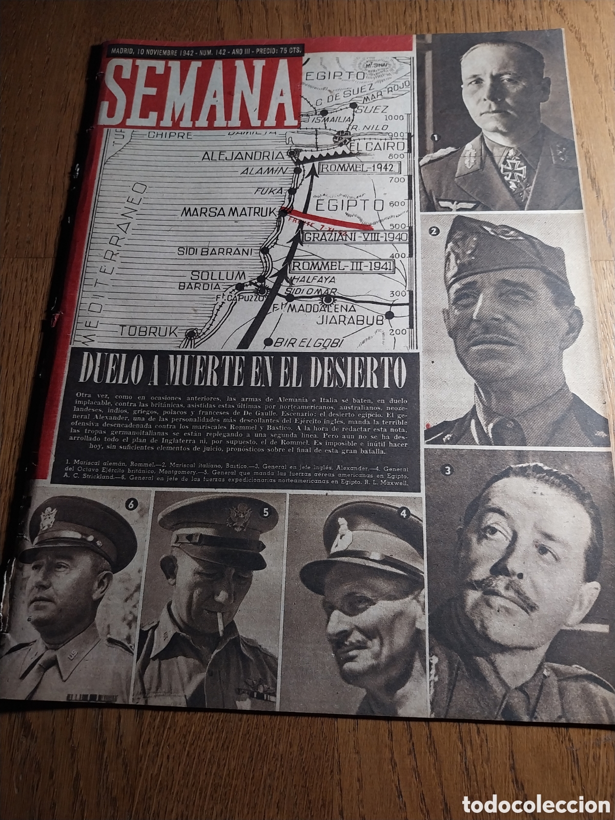 Coleccionismo de Revistas y Peri&oacute;dicos: SEMANA 1942 DUELO A MUERTE EN DESIERTO.MINISTERIO DEL AIRE ANUNCIADO EN 1750.LEBRIJA.GINGER ROGERS