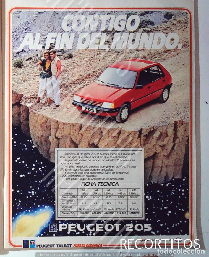 Coleccionismo de Revistas y Peri&oacute;dicos: PEUGEOT 205 ANUNCIO PUBLICIDAD