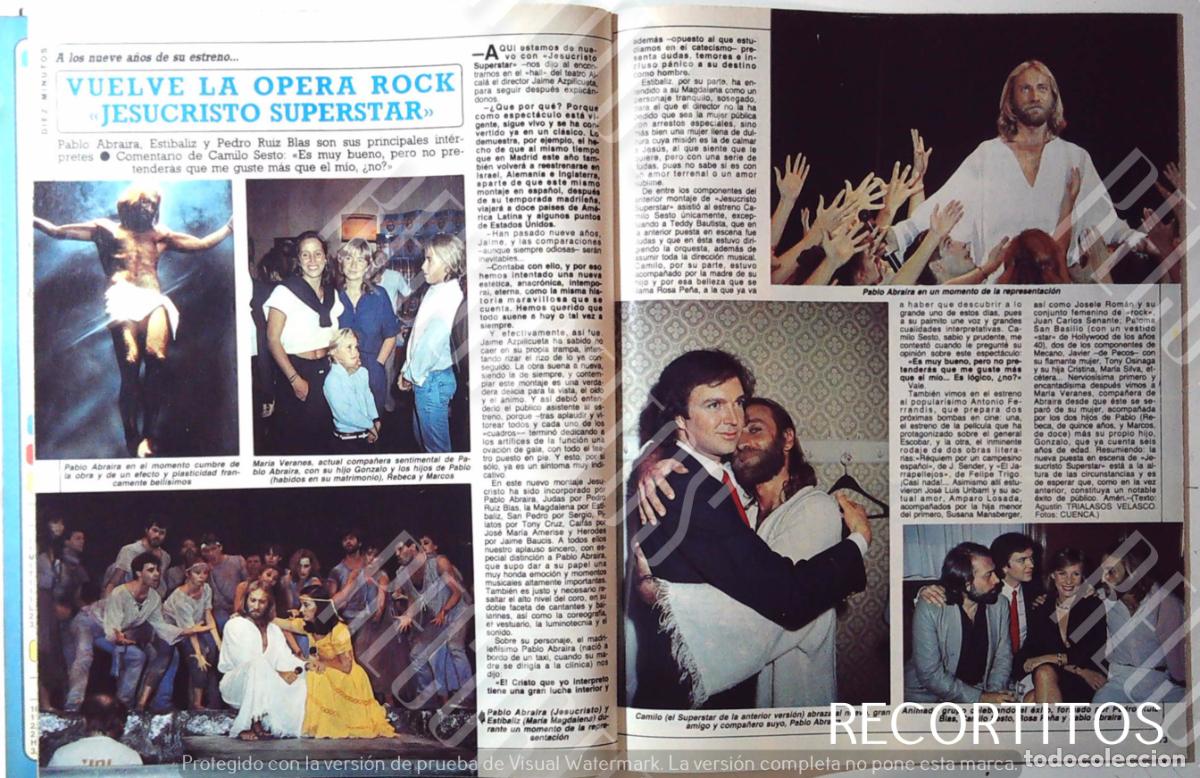 Coleccionismo de Revistas y Peri&oacute;dicos: jesucristo sUPER STAR JESUCHRIST PABLO ABRAIRA MARIA VERANES