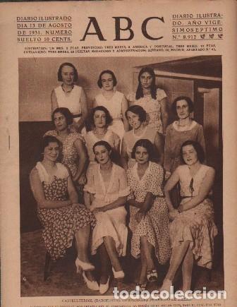 Coleccionismo de Revistas y Peri&oacute;dicos: PERIODICO ABC MADRID-SEVILLA 13 AGOSTO 1931 N&ordm;8912 CASTELLTERSOL. CAMPEONATO DE BILLAR.A-ABC-0085 ,