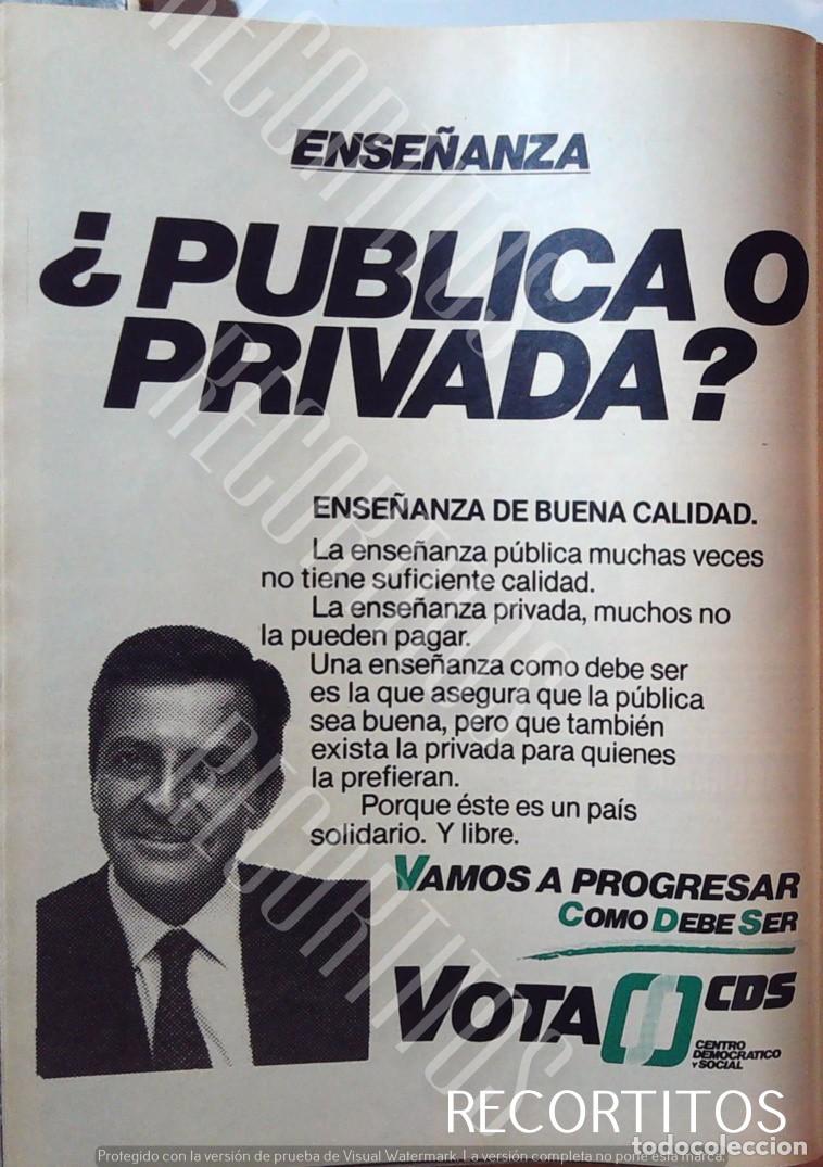 Collectionnisme de Revues et Journaux: VOTA CDS ADOLFO SUAREZ