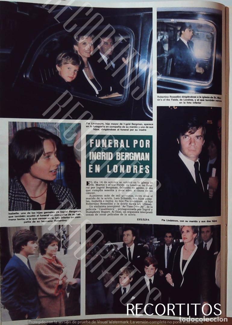 Collezionismo di Riviste e Giornali: INGRID BERGMAN ISABELLA ROSSELLINI ROBERTINO PIA LINDSTROM MISA FUNERAL