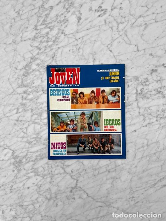 Coleccionismo de Revistas y Peri&oacute;dicos: MUNDO JOVEN 1969 BRINCOS, IBEROS, MITOS, FOUR-TOPS, RIKA ZARAI, ANDEE SILVER, AZNAVOUR, JUNIOR