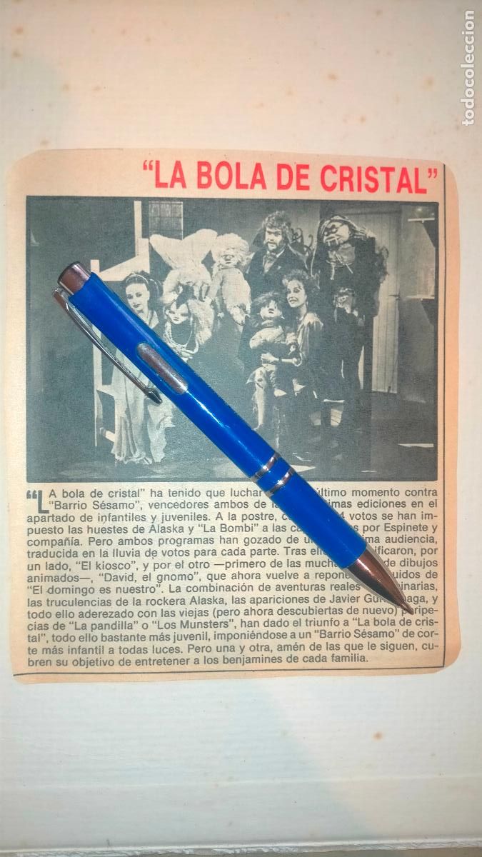 Coleccionismo de Revistas y Peri&oacute;dicos: hoja publicidad programa tv la bola de cristal alaska , la bruja averia, los electroduendes
