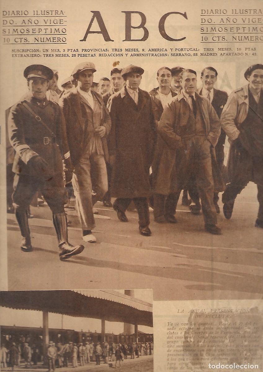 Coleccionismo de Revistas y Peri&oacute;dicos: PERIODICO ABC MADRID-SEVILLA 7 DE NOVIEMBRE DE 1931 REPRESENTACION DE RECLUTAS. A-ABC-0118