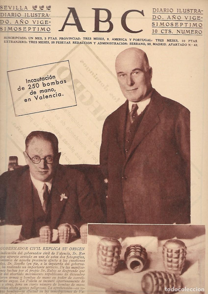 Coleccionismo de Revistas y Peri&oacute;dicos: PERIODICO ABC SEVILLA 26 DE NOVIEMBRE DE 1931 N&ordm;9001. A-ABC-0124 ,2
