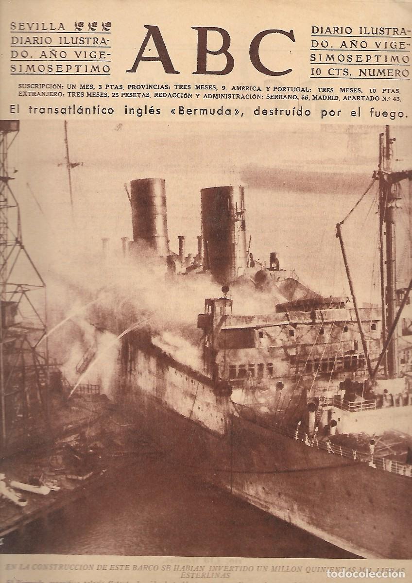 Coleccionismo de Revistas y Peri&oacute;dicos: PERIODICO ABC SEVILLA 27 DE NOVIEMBRE DE 1931 N&ordm;9002. A-ABC-0125 ,2