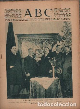 Coleccionismo de Revistas y Peri&oacute;dicos: PERIODICO ABC MADRID-SEVILLA DE 2 NOVIEMBRE DE 1929 N&ordm;8378 MADRID. GRUPO LAS PE&Ntilde;UELAS.A-ABC-0128