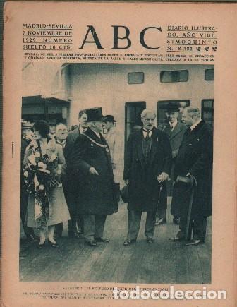 Coleccionismo de Revistas y Peri&oacute;dicos: PERIODICO ABC MADRID-SEVILLA 7 DE NOVIEMBRE DE 1929 N&ordm;8382 LIVERPOOL. REGRESO DEL JEFE.A-ABC-0130