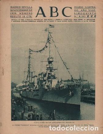 Coleccionismo de Revistas y Peri&oacute;dicos: PERIODICO ABC MADRID-SEVILLA 20 NOVIEMBRE DE 1929 N&ordm;8393 NEW YORK.ASTILLEROS DE BROOKLYN.A-ABC-0133