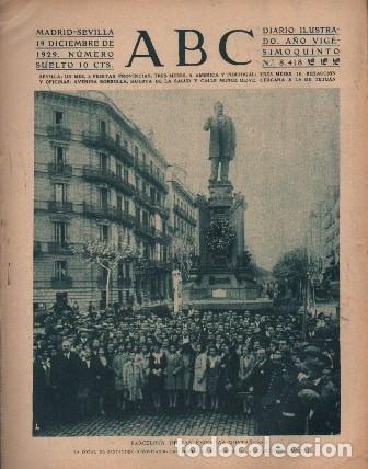 Coleccionismo de Revistas y Peri&oacute;dicos: PERIODICO ABC MADRID-SEVILLA 19 DE DICIEMBRE 1929 N&ordm;8414 BARCELONA.JORNADAS MONTA&Ntilde;ESAS.A-ABC-0140