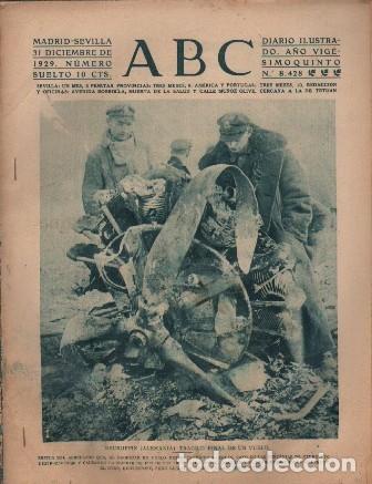 Coleccionismo de Revistas y Peri&oacute;dicos: PERIODICO ABC MADRID-SEVILLA 31 DE DICIEMBRE DE 1929 N&ordm;8424 NEURUPPIN.FINAL DEL VUELO.A-ABC-0142