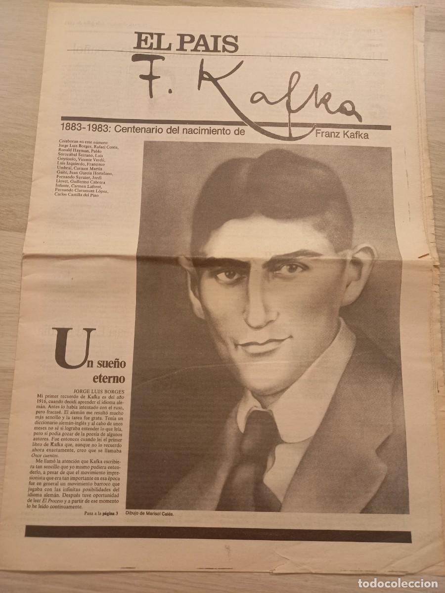 Coleccionismo de Revistas y Peri&oacute;dicos: FRANZ KAFKA, CENTENARIO DE SU NACIMIENTO, SUPLEMENTO 12 PAGINAS DE EL PAIS JULIO 1983