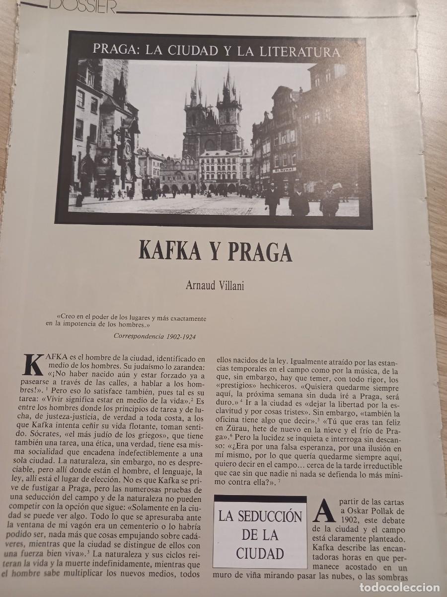 Coleccionismo de Revistas y Peri&oacute;dicos: FRANZ KAFKA Y PRAGA. RECORTE 7 PAGINAS DE LA REVISTA DEBATS SEPTIEMBRE 1989