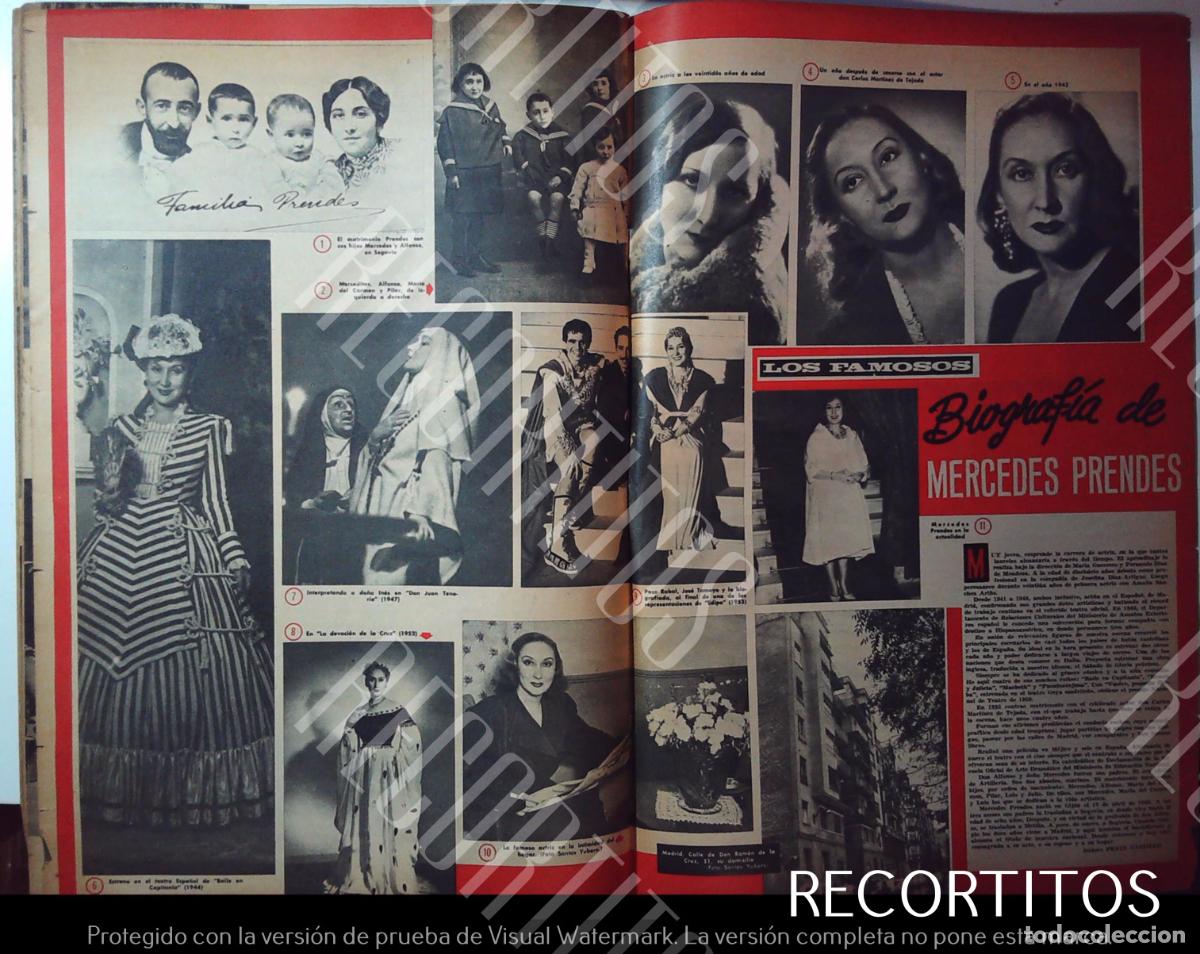 Colecionismo de Revistas e Jornais: MERCEDES PRENDES ACTRIZ PACO RABAL JOSE TAMAYO