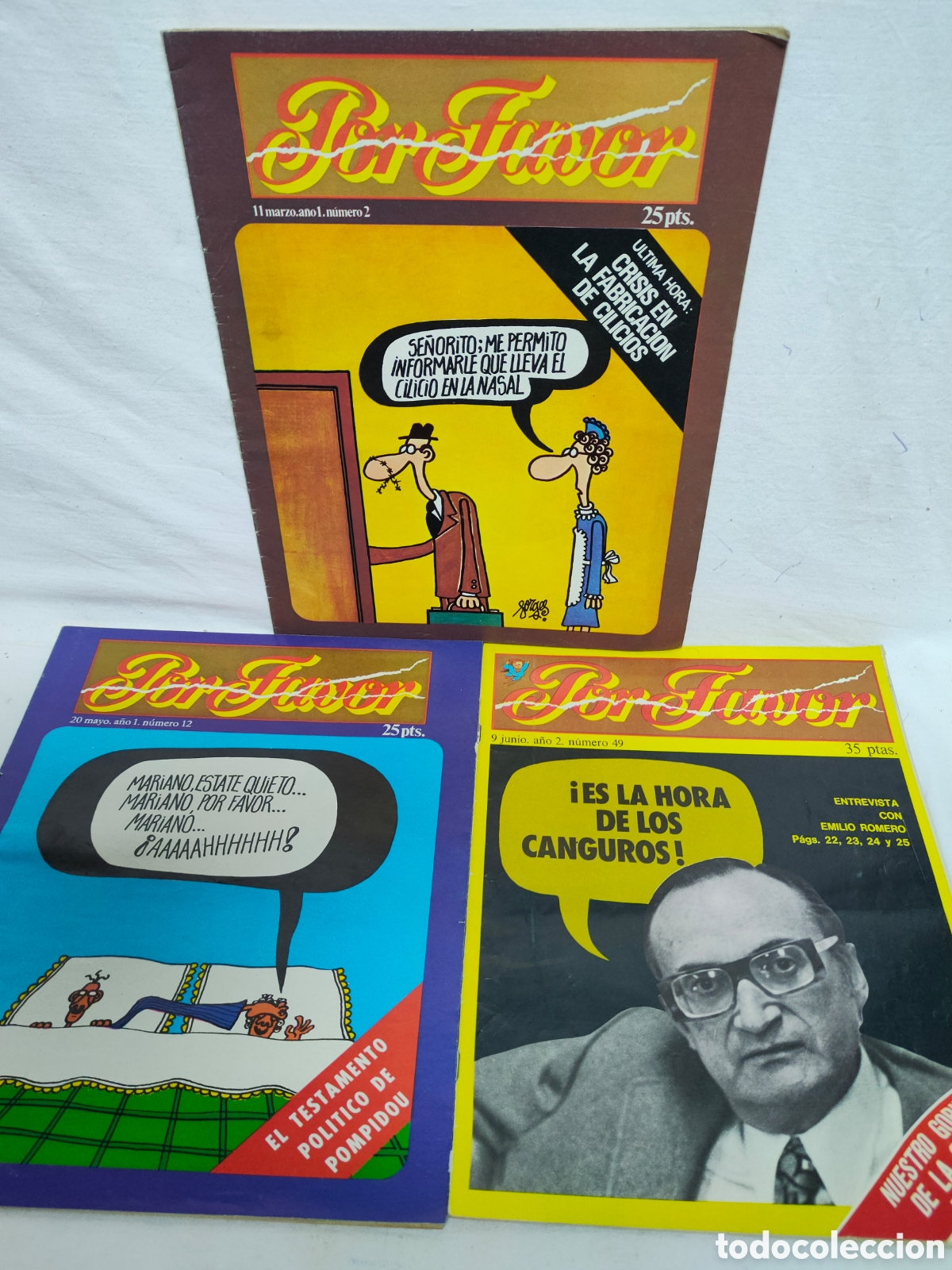 Collezionismo di Riviste e Giornali: TRES REVISTAS POR FAVOR.N-2/12/49.A&Ntilde;OS 1974/1975