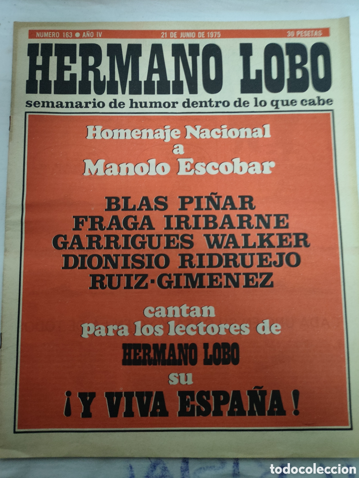 Collezionismo di Riviste e Giornali: REVISTA HERMANO LOBO.N-163.A&Ntilde;O 1975
