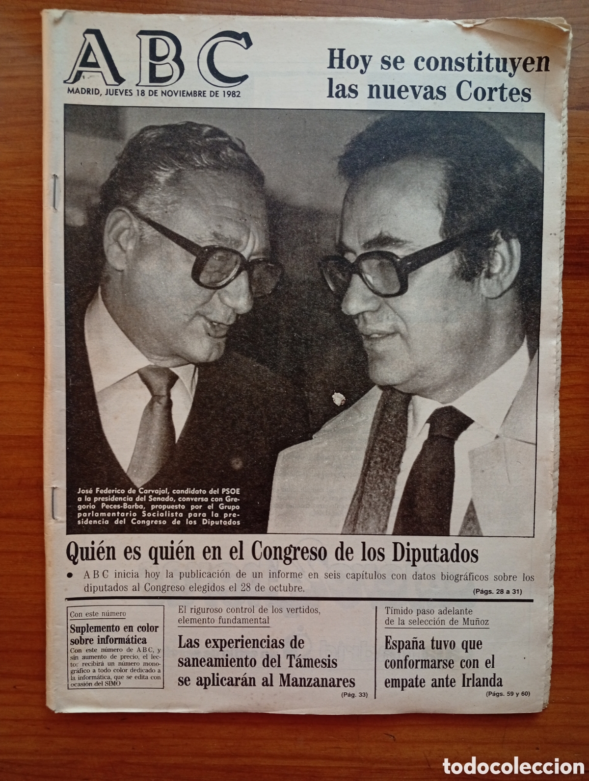 Coleccionismo de Revistas y Peri&oacute;dicos: ABC, jueves 18 de noviembre de 1982