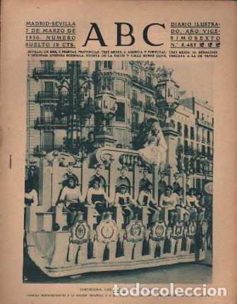Coleccionismo de Revistas y Peri&oacute;dicos: PERIODICO ABC MADRID-SEVILLA 7 DE MARZO DE 1930 N&ordm; 8485 BARCELONA. CARNAVAL. A-ABC-0143