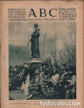 Coleccionismo de Revistas y Peri&oacute;dicos: PERIODICO ABC MADRID-SEVILLA 12 DE MARZO DE 1930 N&ordm; 8489 LONDRES. JARDINES DE VICTORIA. A-ABC-0145