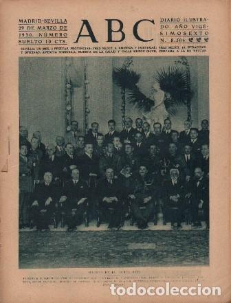 Coleccionismo de Revistas y Peri&oacute;dicos: PERIODICO ABC MADRID-SEVILLA 29 DE MARZO DE 1930 M&ordm; 8504 MADRID EN EL HOTEL RITZ. A-ABC-0155