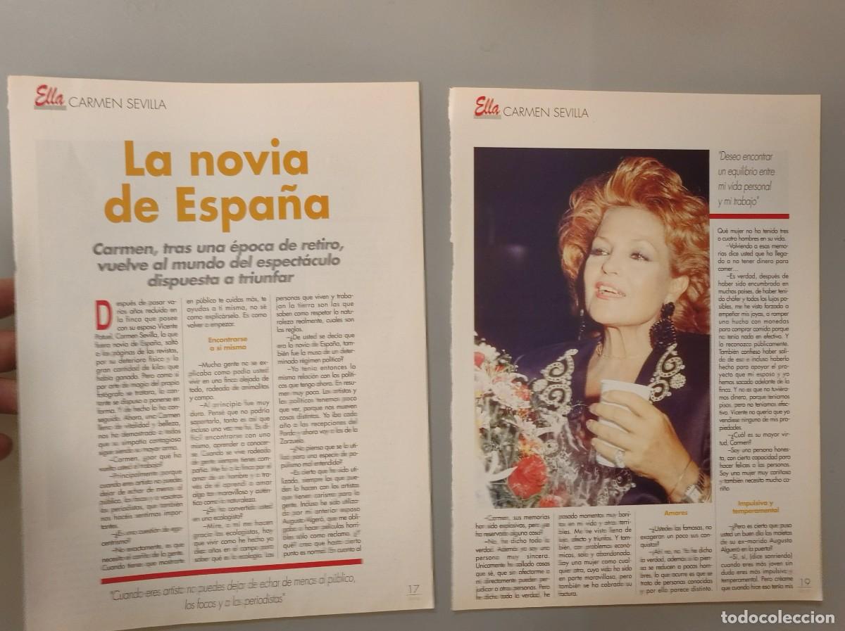 Coleccionismo de Revistas y Peri&oacute;dicos: ENTREVISTA REVISTA ORIGINAL VINTAGE. LA NOVIA DE ESPA&Ntilde;A, CARMEN SEVILLA