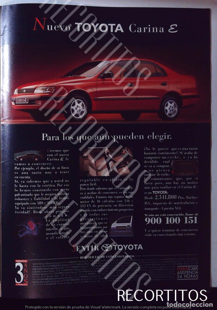 Coleccionismo de Revistas y Peri&oacute;dicos: TOYOTA CARINA ANUNCIO PUBLICIDAD