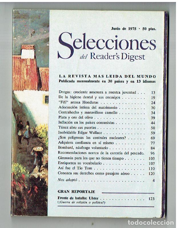 Coleccionismo de Revistas y Peri&oacute;dicos: SELECCIONES DEL READER&acute;S DIGEST. N&ordm; 415. PUBLICIDAD. INOLVIDABLE EDGAR WALLACE. JUNIO 1975(VI/9)