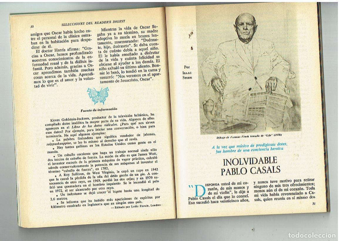 Collection Magazines and Newspapers: SELECCIONES DEL READER&acute;S DIGEST. N&ordm; 417. INOLVIDABLE PABLO CASALS/ EGIPTO. AGOSTO/1975. (VI/9)