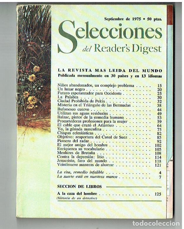Coleccionismo de revistas y peri&oacute;dicos: SELECCIONES DEL READER&acute;S DIGEST. N&ordm; 418. CIUDAD PROHIBIDA DE PEK&Iacute;N./ BALZAC/ SEPTIEMBRE 1975. (VI/9)