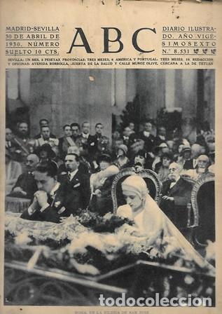 Coleccionismo de Revistas y Peri&oacute;dicos: PERIODICO ABC MADRID-SEVILLA 30 ABRIL DE 1930 N&ordm; 8531 ROMA. IGLESIA DE SAN JOSE. A-ABC-0166